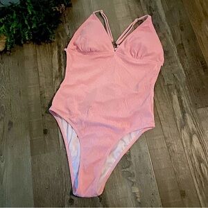 CUPSHE Pink Strappy Back One Piece Swimsuit Size Medium